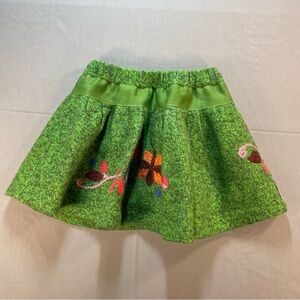 Oilily Wool/Mohair Blend Elastic Waist Floral Design Full Skirt - Girls 4T